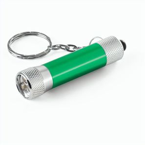 RE-LERGAN. Schlüsselanhänger aus Aluminium (92% recycelt) mit 3-Licht-LED-Taschenlampe
