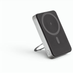 WARSHEL 10. Magnetische Powerbank mit 10'000 mAh und superschnellem kabellosem Ladegerät (15 W) aus recyceltem ABS (100% rABS) mit Ständer