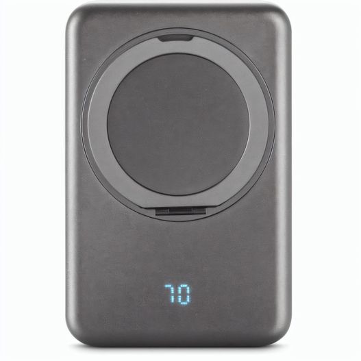WARSHEL 5. Magnetische Powerbank mit 5'000 mAh und superschnellem kabellosem Ladegerät (15 W) aus recyceltem ABS (100% rABS) mit Ständer (Bild 1)