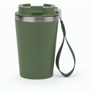 SPITZ. Reisebecher aus Edelstahl (90% rSS) mit doppelter Wand und matter Oberfläche 460 ml
