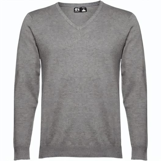 THC MILAN. Herren-Pullover mit V-Ausschnitt aus Baumwolle und Polyamid (Bild 1)