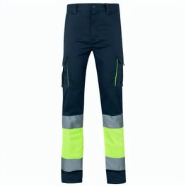 VL ZEUS. Zweifarbige Stretch-Hose mit mehreren Taschen (240 g/m²), aus Baumwolle (46 %), EME (38 %) und Polyester (16 %)