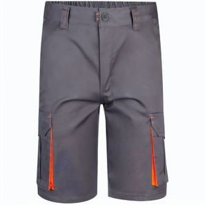 VL HEMERA. Zweifarbige Stretch-Bermudashorts mit mehreren Taschen (240 g/m²) aus Baumwolle (46 %), EME (38 %) und Polyester (16 %)