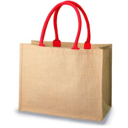 Produktabbildung Jutetasche Bonnie mit farbigen Henkeln Jutetasche Bonnie mit farbigen Henkeln