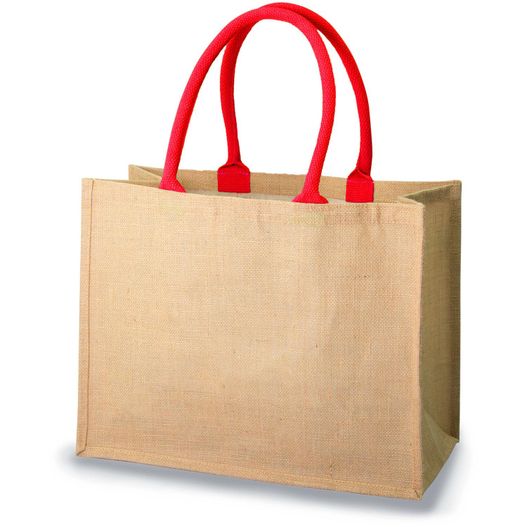 Jutetasche Bonnie mit farbigen Henkeln (Bild 1)