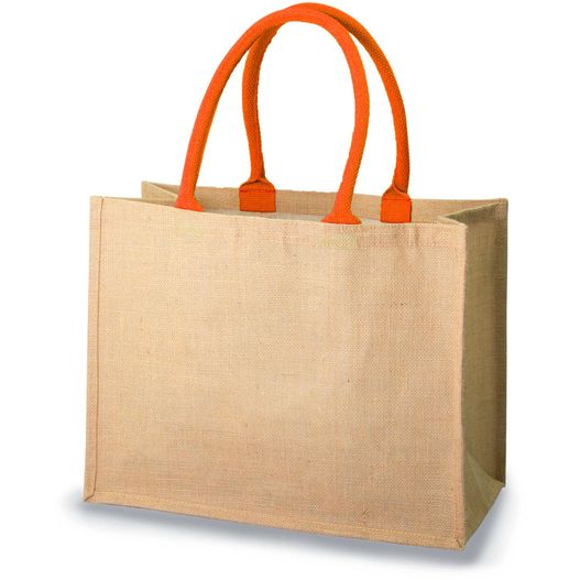 Jutetasche Bonnie mit farbigen Henkeln (Bild 1)