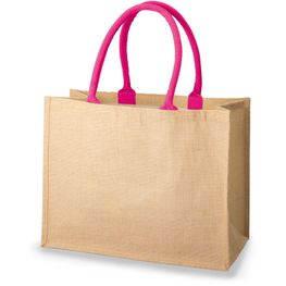 Jutetasche Bonnie mit farbigen Henkeln