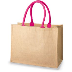 Jutetasche Bonnie mit farbigen Henkeln