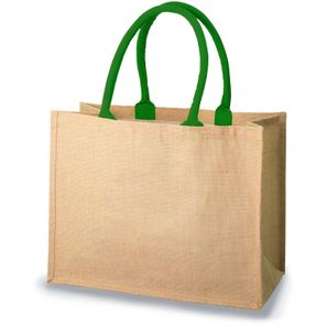 Jutetasche Bonnie mit farbigen Henkeln