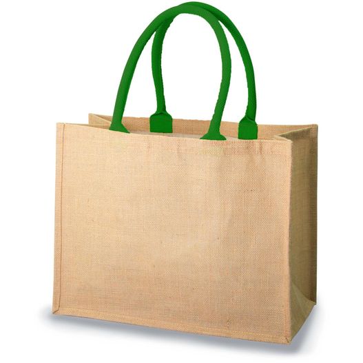 Jutetasche Bonnie mit farbigen Henkeln (Bild 1)