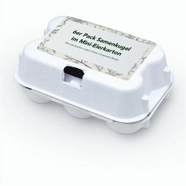 6er Pack Samenkugel im Mini-Eierkarton