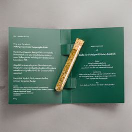 Klappkarte Reagenzglas Rumo