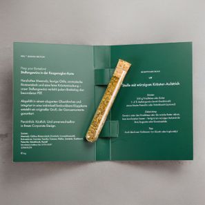 Klappkarte Reagenzglas Rumo