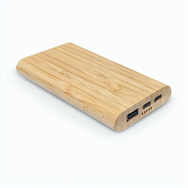 Pythagoras Powerbank aus Bambus mit 10000 mAh. 15 W