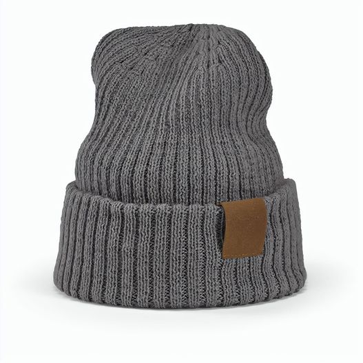 Produktabbildung Cobain Mütze aus rPET und Wolle. Mit personalisierbarem Aufnäher Cobain Mütze aus rPET und Wolle. Mit personalisierbarem Aufnäher (Bild 1)