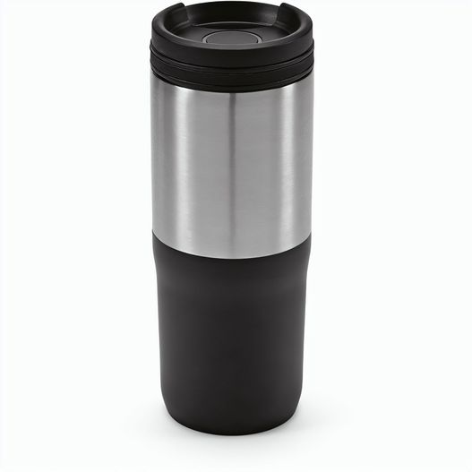 Orange Reisebecher recy.Edelstahl, 600 ml. Dreifachwandig (Bild 1)