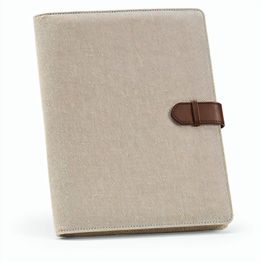 Eliot A4-Mappe aus recyc.Baumwolle. Notizblock mit 64-seitigem FSC