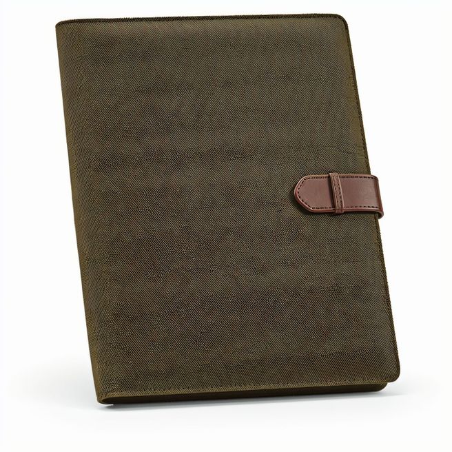 Eliot A4-Mappe aus recyc.Baumwolle. Notizblock mit 64-seitigem FSC