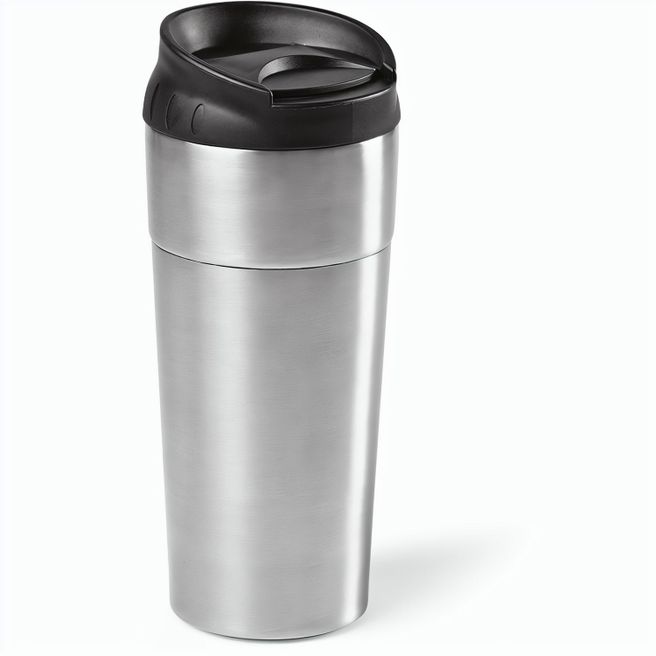 Produktabbildung Columbia Reisebecher recy.Edelstahl, 510ml. Doppelwandig mit Schiebedeckel Columbia Reisebecher recy.Edelstahl, 510ml. Doppelwandig mit Schiebedeckel
