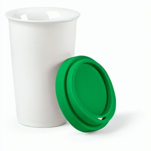 Tagus Reisebecher aus Keramik, 330 ml. Doppelwandig mit farbigem Deckel