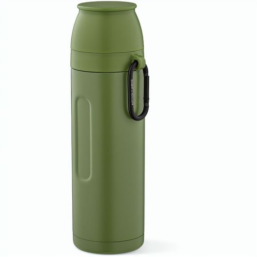 Loire Thermos aus recy.Edelstahl, 810 ml. Mit 2 Bechern und Karabiner (Bild 1)