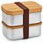 Vermeer Lunchbox, rec.Edelstahl, 1480 ml, mit Bambusdeckel und integriertem Besteck (Bild 1)