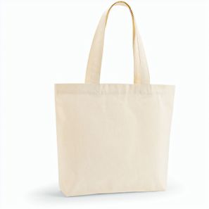Blanc Einkaufstasche recy.Baumwolle (220 g/m²). Mit Henkeln und Bodenfalte