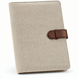 Eliot A5-Mappe aus recyc.Baumwolle. Notizblock mit 64-seitigem FSC