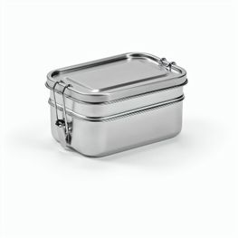 Picasso Lunchbox recy.Edelstahl, 1240 ml. Mit seitlichen Verschlussklammern
