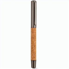 Faulkner Kugelschreiber.Kork und recy.Edelstahl. Blaue Dokumental®-Tinte