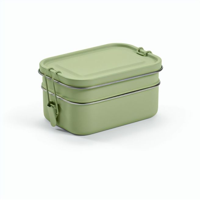 Tintoretto Lunchbox recy.Edelstahl, 1240 ml. Mit seitliche Verschlussklammern