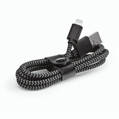 Bernoulli Kabel aus rPET. 1 m. USB-A auf Lightning. Schnellladefunktion