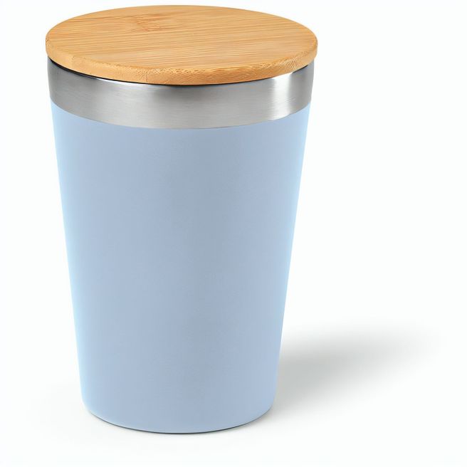 Don Reisebecher recy.Edelstahl mit Bambusdeckel, 400 ml. Doppelwandig