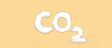 Der Text CO2 aus stylisierten Wolken dargestellt